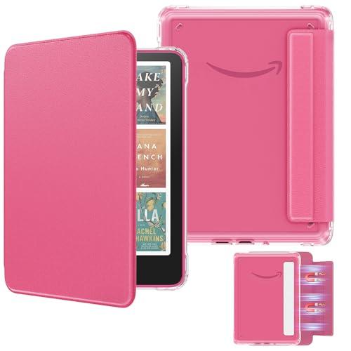 MoKo Custodia Magnetica Staccabile per Kindle Paperwhite 12a Gen 2024 & Kindle Colorsoft 2024/2025 Rosa Lampone