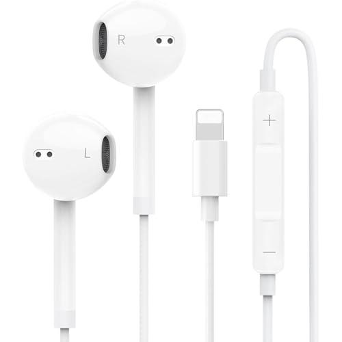 Cuffie per iPhone [Certificato MFi] Cuffie iPhone con filo Auricolari Stereo HiFi,In-Ear con filo Controllo del volume e del microfono,Cuffie Compatibles con iPhone 14 Pro/13 Pro/12/11/XR/X/XS/8/7