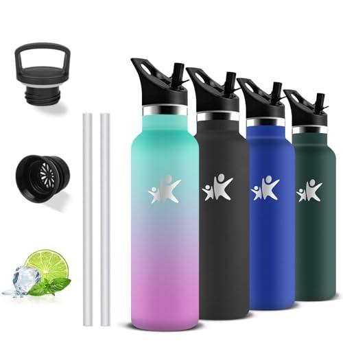 Borraccia Termica 500ml in Acciaio Inossidabile con Doppia Parete Isolante e Cannuccia