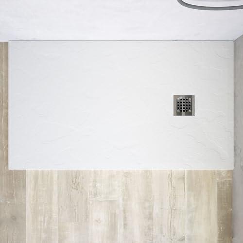 Piatto Doccia in Marmoresina Bianco Antiscivolo Effetto Pietra 70x120 cm