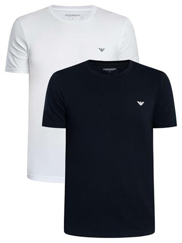 EMPORIO ARMANI T-Shirt Girocollo da Uomo Endurance, Confezione da 2, Blu, XL