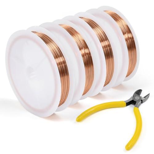 VGECEE Filo di Rame Smaltato Assortito - 4 Rotoli con Tagliafili