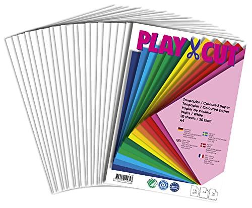PLAY-CUT Carta colorata bianca A4, 130g/m², 20 fogli