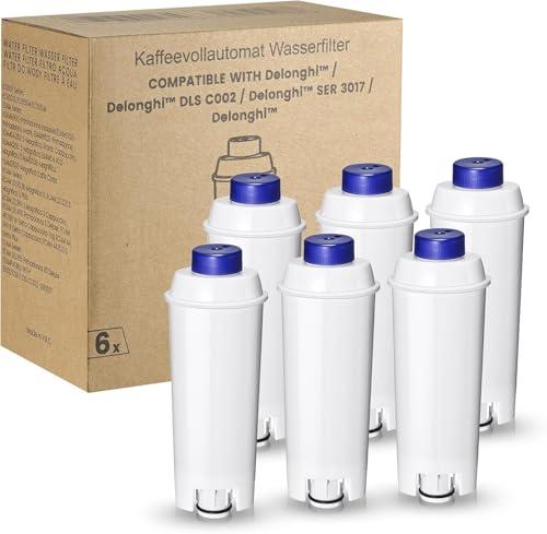 Mutital 6x Filtri Acqua per Macchine da Caffè DeLonghi DLSC002 SER3017