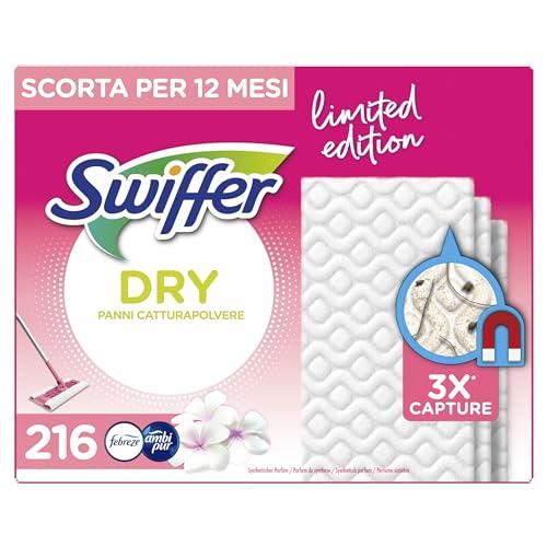 Swiffer PET Panni Catturapolvere, 216 Panni Microfibra Dry