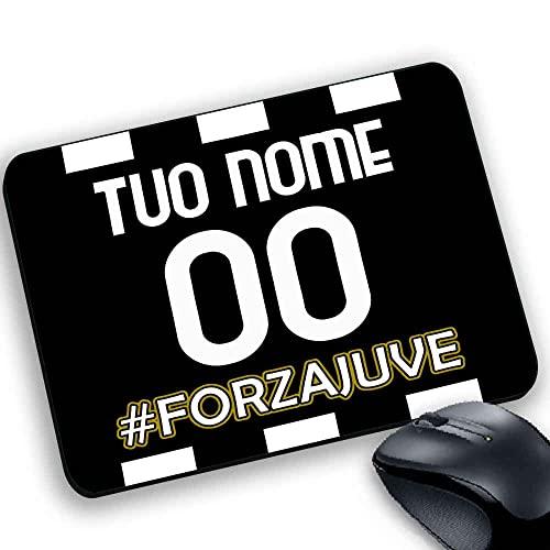 Tappetino Mouse Personalizzabile Tifoso Bianconero - Stile Maglia (N. 13)