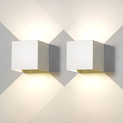 Set di 2 Applique LED da Parete per Interno/Esterno, Design Moderno e Illuminazione Naturale