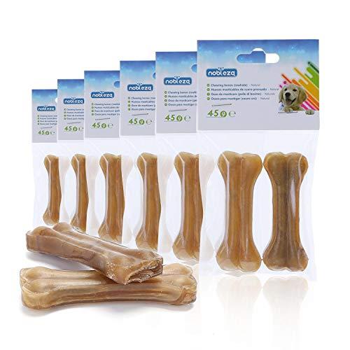 Nobleza - Ossi Pressati per Cani in Pelle Bovina - Snack Dentale Rinforzante - 12 Pezzi (7.6 cm)