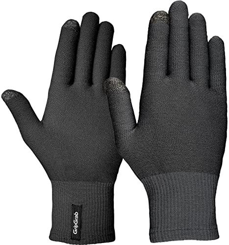GripGrab Guanti Termici Merino Liner - Sottoguanti Ciclismo Invernali Touchscreen