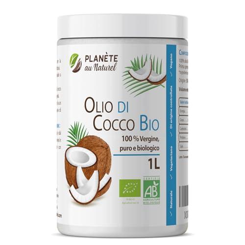 Olio di Cocco Bio 1L Planète au Naturel - Crudo, Spremuto a Freddo, Puro e Naturale