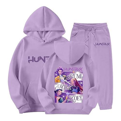 K-Pop Hunters Tuta per Ragazze 2-13 Anni: Set Felpa con Cappuccio e Pantaloni da Jogging Anime Huntrix