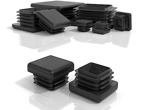 PD® Tappi a Lamelle 20x20 mm per Tubo Quadrato - Neri (Confezione da 4)