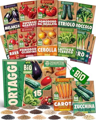 ZenGreens® - Set di semi di verdure bio - 15 varietà