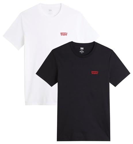 Levi's 2-Pack Crewneck Graphic Tee, T-shirt Uomo, Bianco ( Chesthit White / Caviar ), M