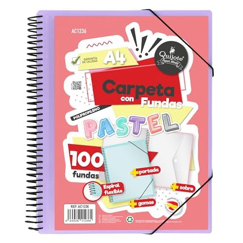 Starplast Cartella Buste Spirale Flessibile - 100 Buste Trasparenti A4 Lilla