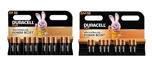 Duracell Plus Power Boost - Batterie Alcaline AA/AAA, Confezione da 20