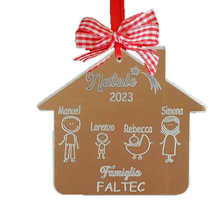 Pallina di Natale Personalizzata Casetta Famiglia: Un Ricordo Indimenticabile per il Tuo Albero