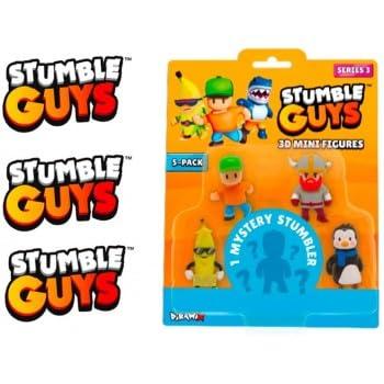 Stumble Guys Serie 3, Set da 3 Mini Figurine con Personaggio Misterioso