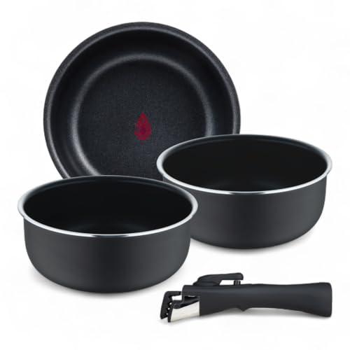 Bergner Set 4 Pezzi Casseruola in Alluminio Antracite con Manico Staccabile
