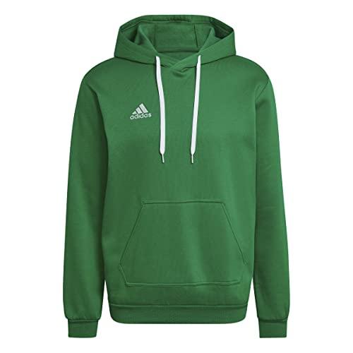 adidas Uomo Entrada 22 Sweat Hoodie, Verde Team / Bianco