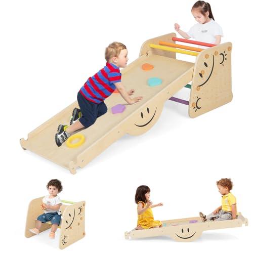 COSTWAY Set Arrampicata 6 in 1 per Bambini in Legno