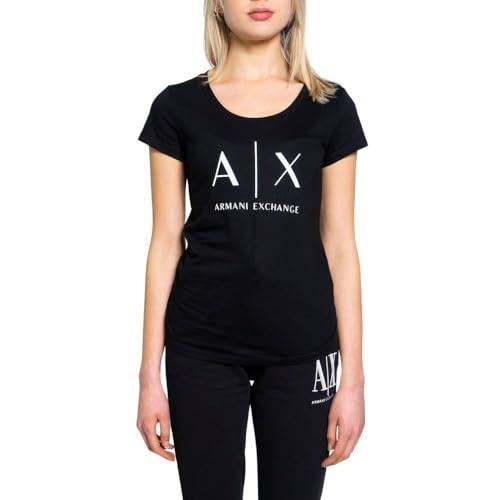 Armani Exchange Maglietta a Maniche Corte con Logo - Donna