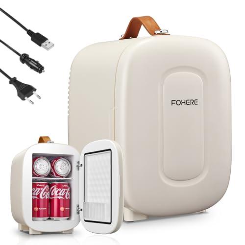 FOHERE Mini Frigo 5L Portatile USB/AC/DC per Ufficio, Auto, Cosmetici e Bevande