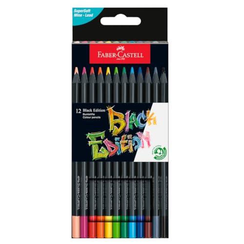 Faber-Castell Black Edition Matite Colorate, 12 Pezzi