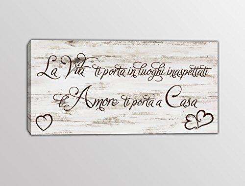 Quadro Moderno Stile Shabby Chic con Frase Motivazionale - Made in Italy