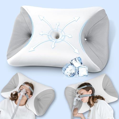HOMCA Cuscino CPAP Ergonomico in Memory Foam con Federa di Raffreddamento