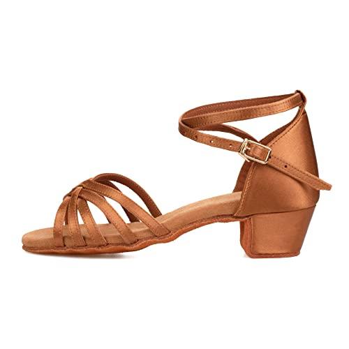 Scarpe da Ballo Latino/Ballo da Sala/Ballo Liscio Danza Moderna in Raso Marrone - Misura 26