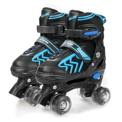 Pattini a Rotelle Regolabili per Bambini e Ragazzi - Blu, Taglia S (28-32 EU)