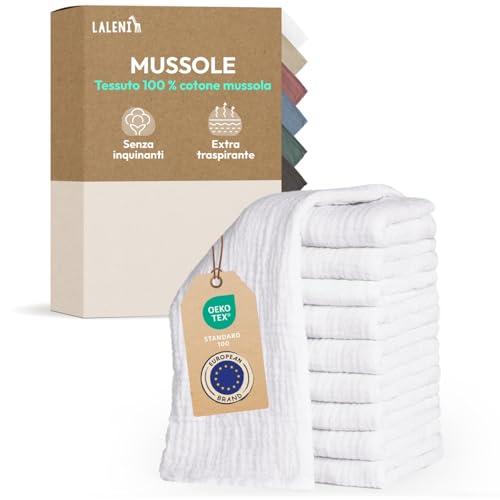 Laleni Mussole Neonato 70x70cm Set da 10 - Asciugamani in Cotone Morbido per Pelli Sensibili
