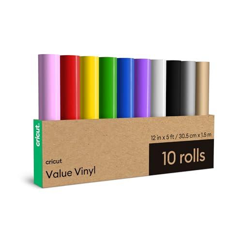 Cricut Vinile Permanente - Set di 10 Rotoli Assortiti