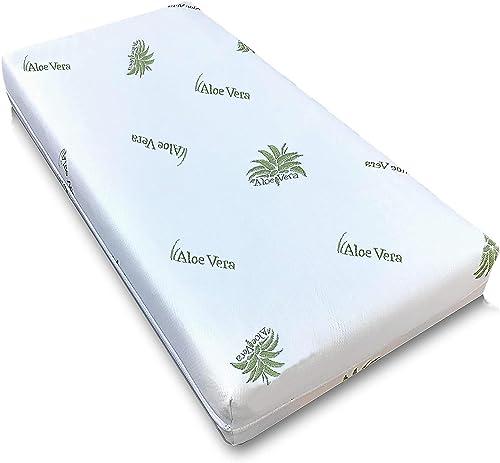 Kiby® Materasso per Lettino in Aloe Vera 120 x 60 x 10 cm