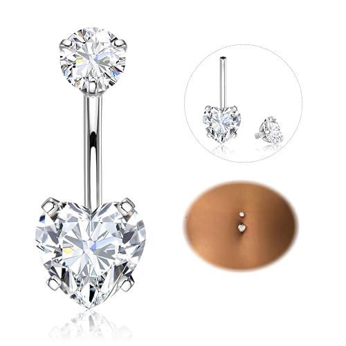 Diamday Piercing Ombelico in Acciaio Chirurgico 316L con Zircone Cubico