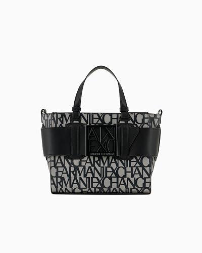 Armani Exchange Borsa Tote Logo Medio Beige/Nero