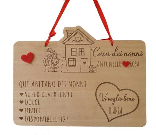 Targhetta in legno personalizzata Festa dei Nonni