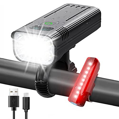 Victoper Luci Bici, Luce Bici Anteriore Posteriore Lumini Ultra Alti Luci Bicicletta LED modalità Multiple IPX 5 Ricaricabile Tramite USB Adatto per Maggior Parte delle Biciclette