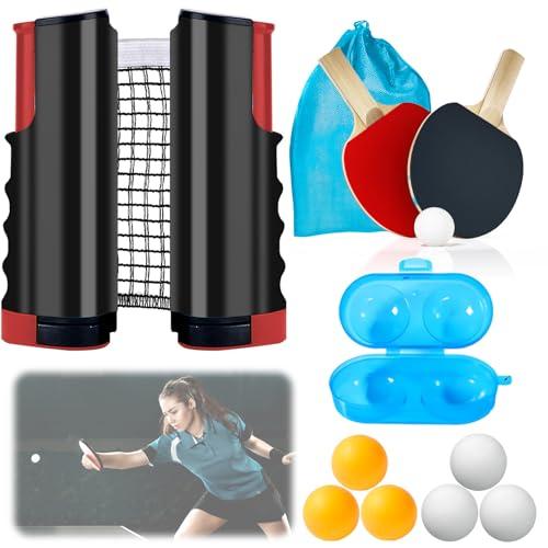 Set Ping Pong Professionale Portatile con Rete Retrattile