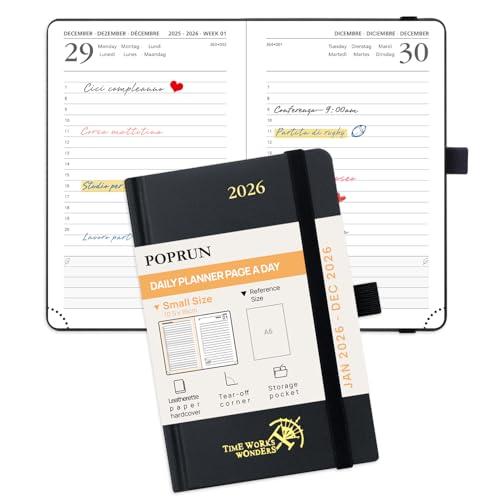 POPRUN Agenda 2026 Giornaliera Piccola Nera