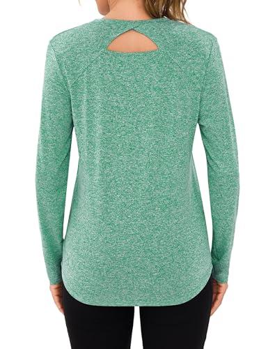 Wayleb Maglietta Sportiva Donna Manica Lunga Verde S