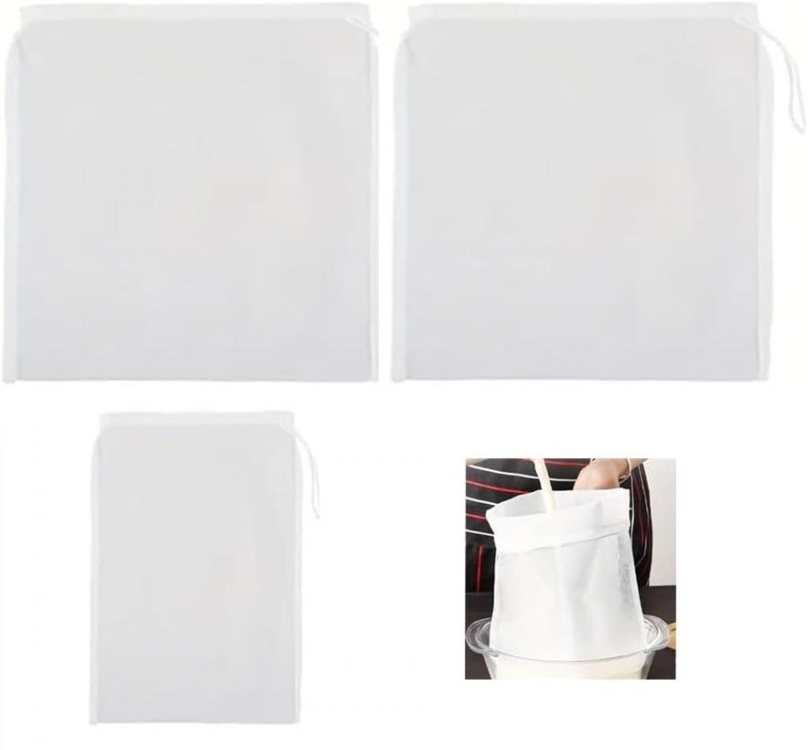 Sacchetti Filtro in Nylon Firavggu - Set da 3 Pezzi (120 Micron, Misure Assortite)