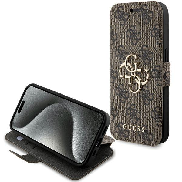 Custodia Guess 4G Big Metal Logo per iPhone 15 Pro Max - Marrone