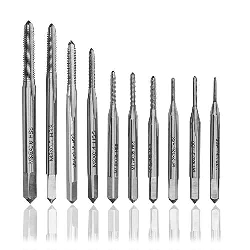 Bestgle Set 10 Maschi per Filettare M1-M3.5 in Acciaio Rapido HSS
