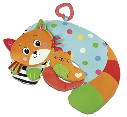 Clementoni - 17800 - Kitty Cat Tummy Time Pillow - Cuscino per Supportare Sviluppo Dei Muscoli E Gattonamento, Tummy Time Neonato - 100% Lavabile