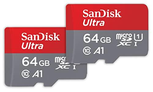 SanDisk Ultra 64GB microSDXC UHS-I Twin Pack con Adattatore SD