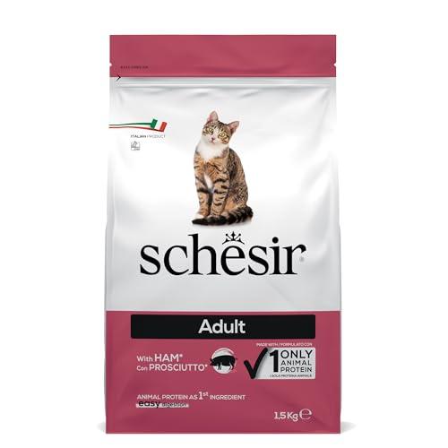 Schesir, Cibo Secco per Gatti Adulti Linea Mantenimento al Gusto Prosciutto, Crocchette - Formato Sacco da 1,5 kg.