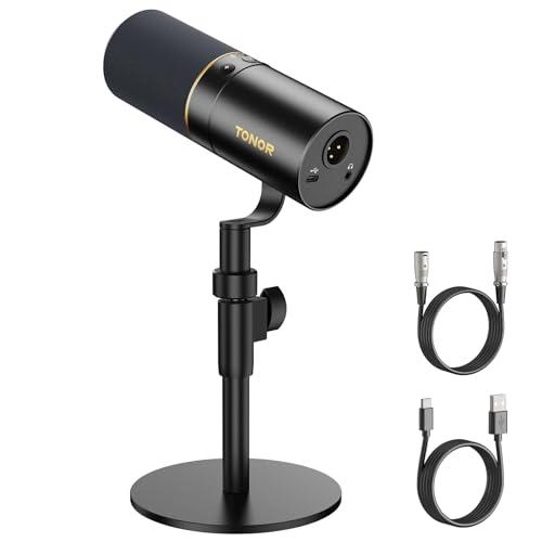 TONOR Microfono Dinamico USB/XLR TD520 per Podcasting, Streaming e Registrazione
