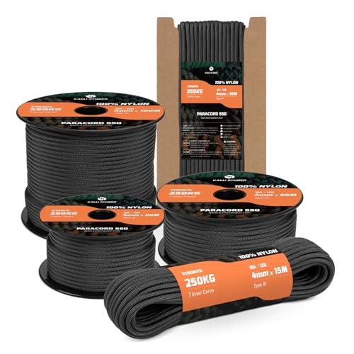Kamu Synber 550 Paracord 4mm 10m - Corda Paracord Nero